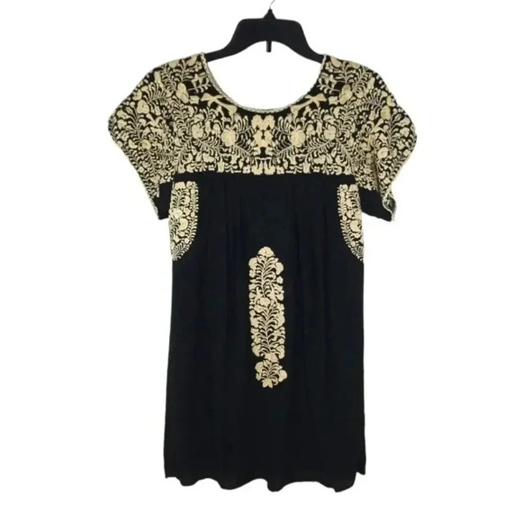 {Buddy Love} Just for the Summer Carolina Black and Cream Embroidered Dr… - Picture 1 of 12